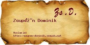 Zsupán Dominik névjegykártya